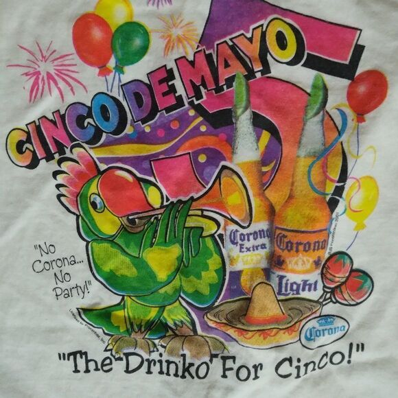 Vintage Corona Cinco De Mayo Drinko For Cinco T-Shirt - Picture 3 of 9
